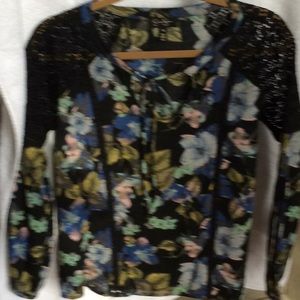 Long sleeve print blouse